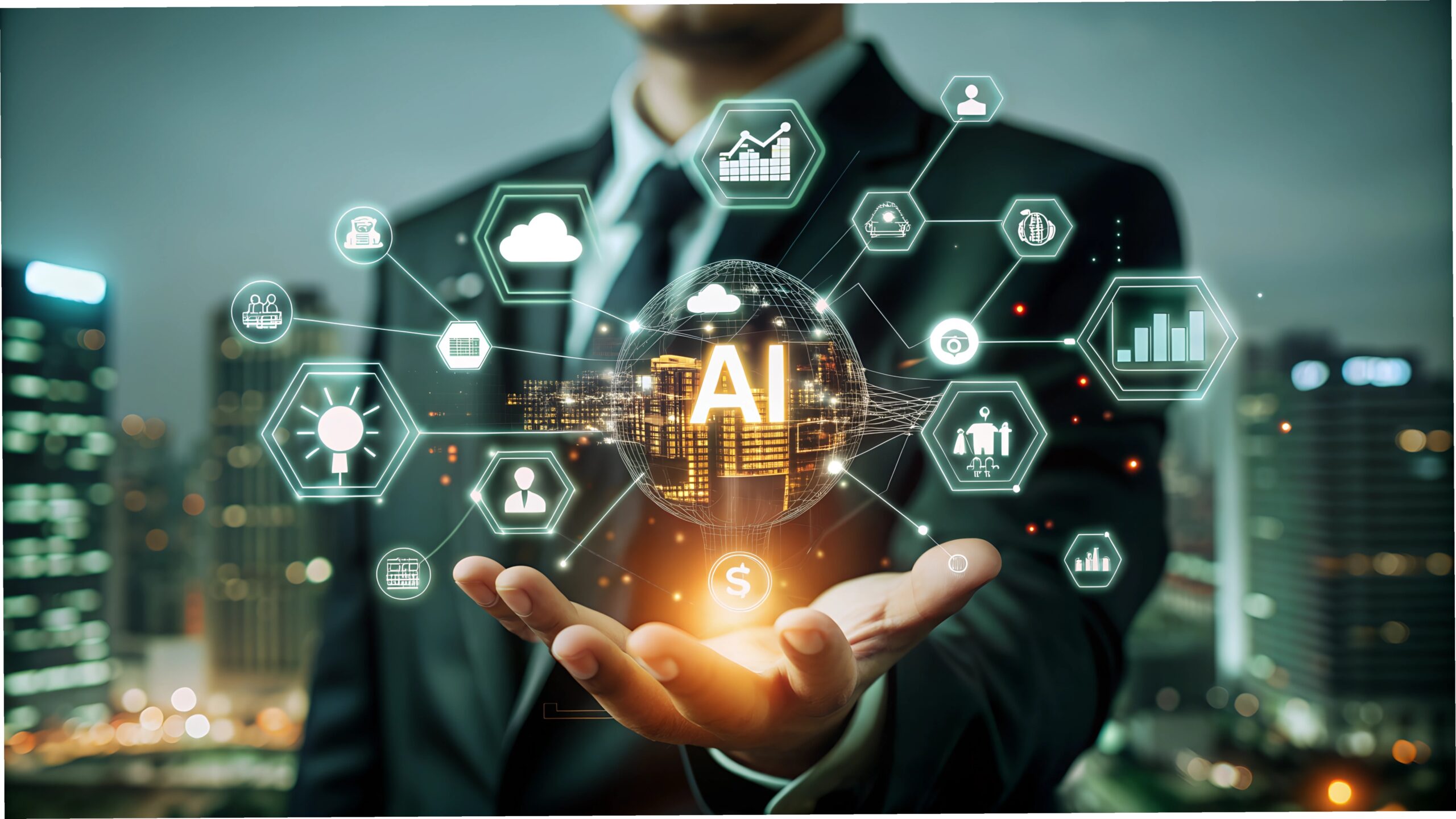 Image showing the integration of custom AI solutions for enterprises to drive business growth and efficiency