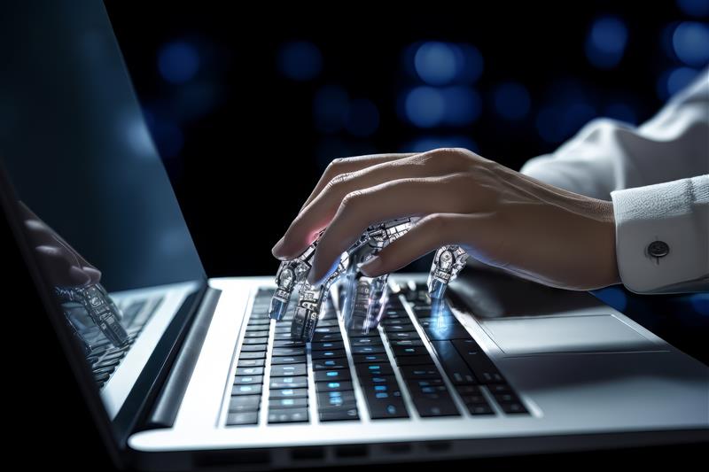 futuristic-hand-working-laptop