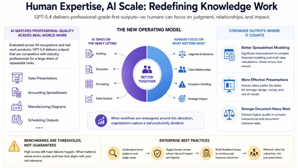 Human Expertise and AI Scale in Enterprise Knowledge Work