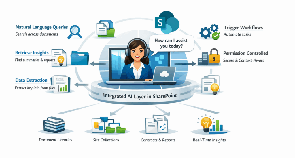 AI-powered SharePoint Assistant Infographic