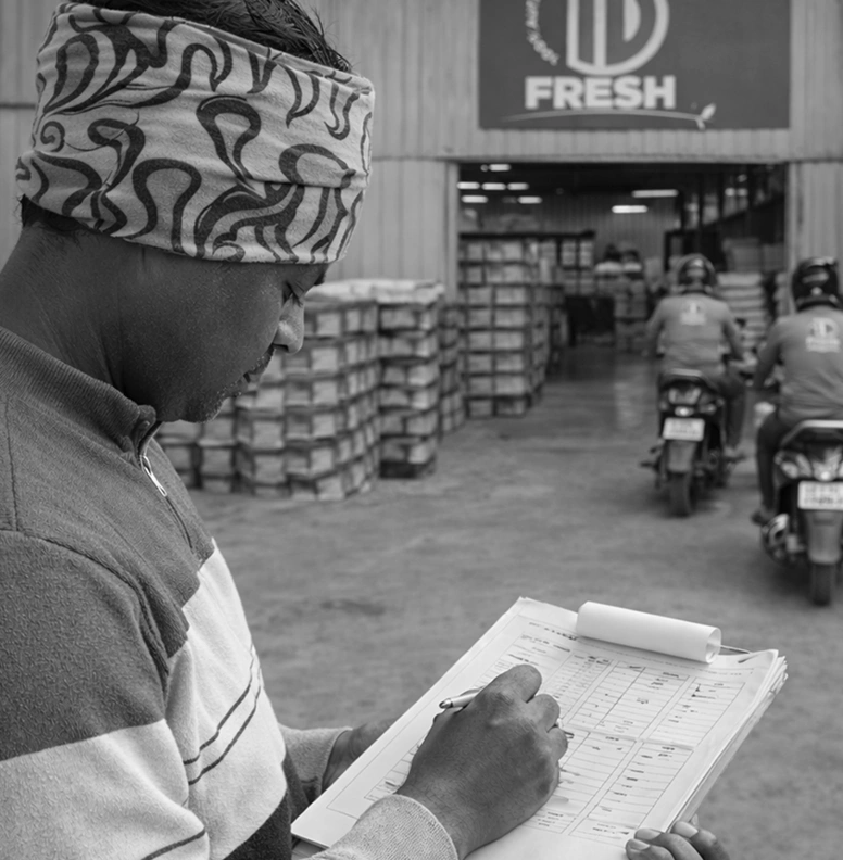 ID Fresh Foods warehouse operations showing manual processes